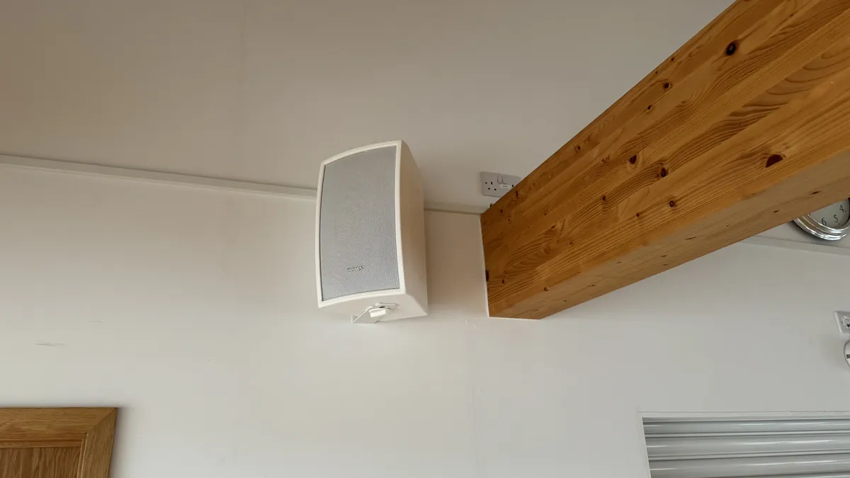 A wall speaker installed by AV Xpert