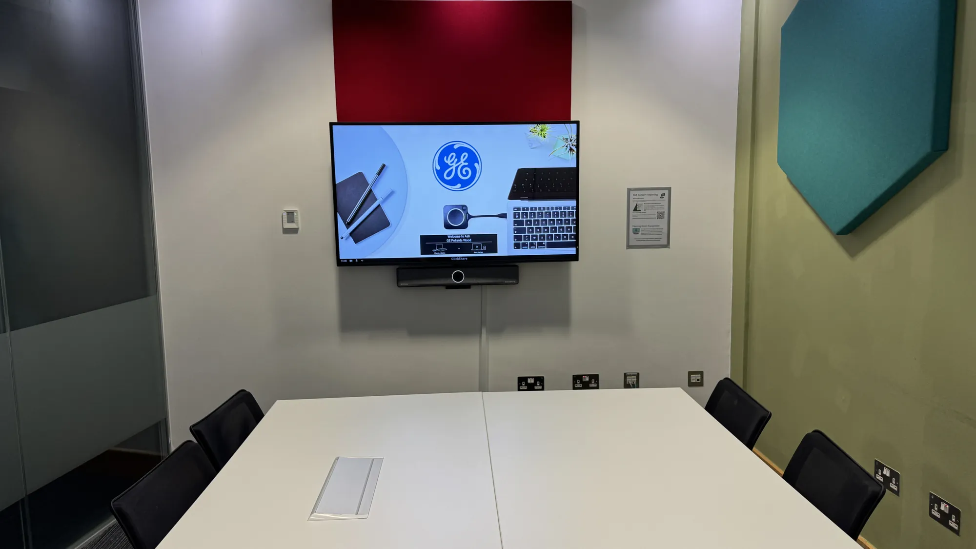 A Microsoft Teams room display installed by AV Xpert