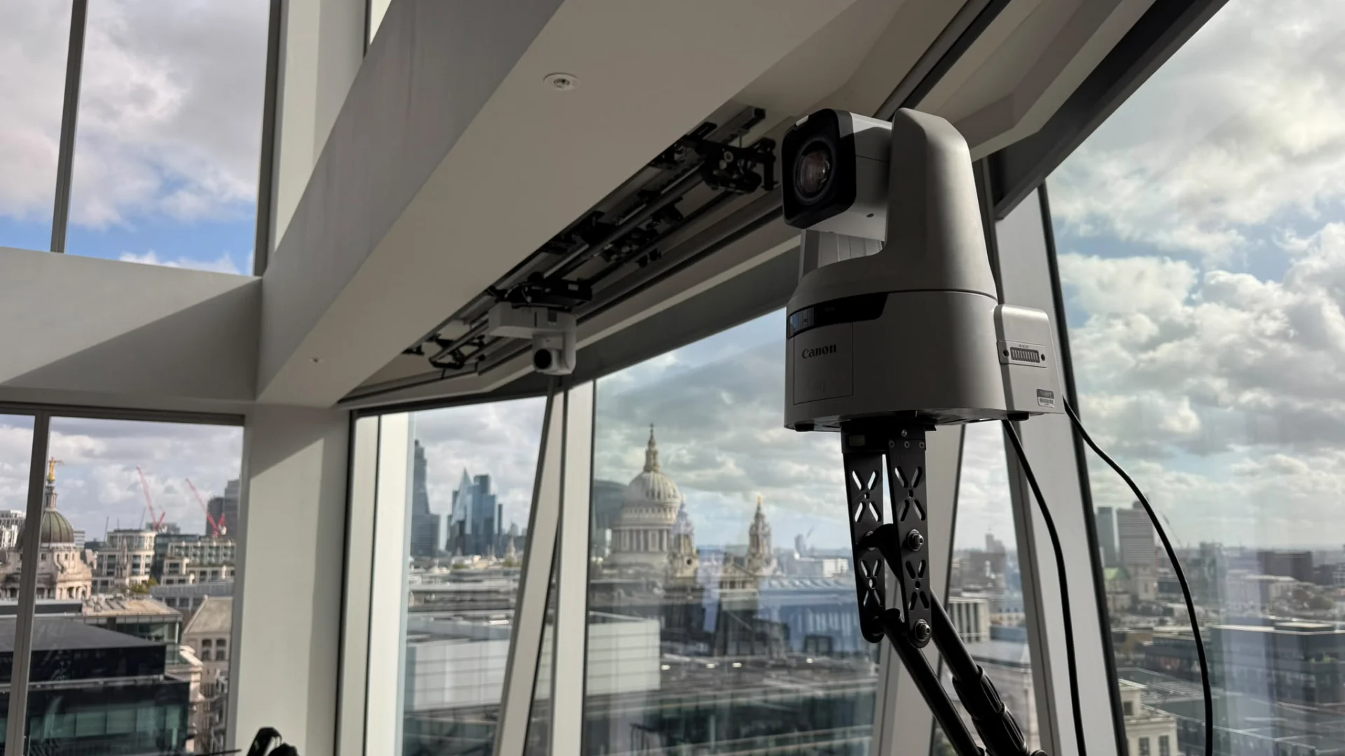 A PTZ camera at a window overlooking St Paul’s Cathedral