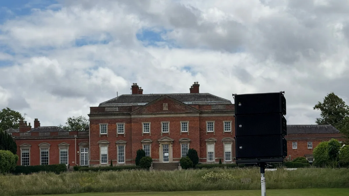 AV Xpert PA in the grounds of Kelmarsh Hall, Northamptonshire